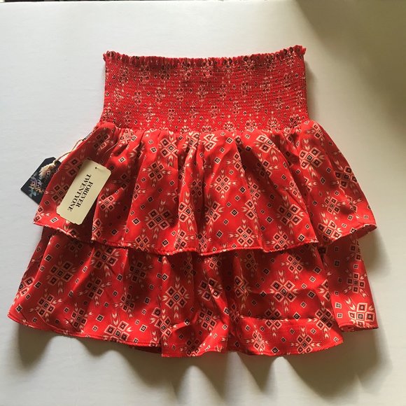 COPY - Forever 21 Aztec Ruffle Mini-Skirt Size XS - Picture 1 of 5